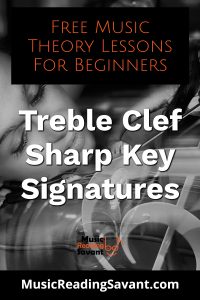 treble clef sharp key signatures