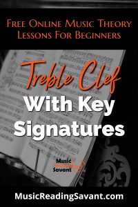 treble clef with key signatures