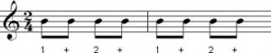 two eighth notes