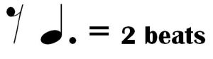 eighth note and dotted quarter note