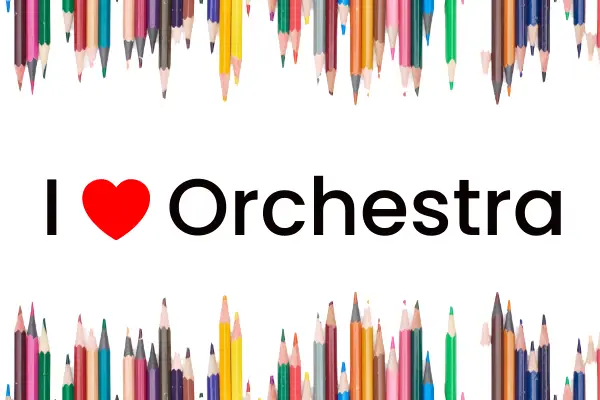 White I Love Orchestra Music Pencils