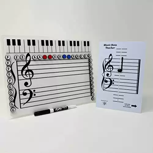 Music Tools Lady Grand Staff Dry Erase Magnetic Board & Music Note Teacher Combo Set