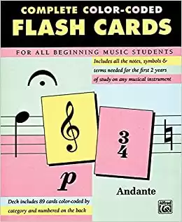 Color Coded Music Flash Cards for Beginning Piano Students
