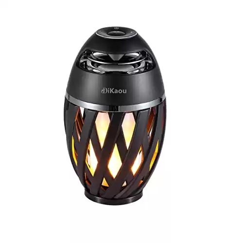 DiKaou LED Flame Outdoor Table Lamp With Bluetooth Speaker