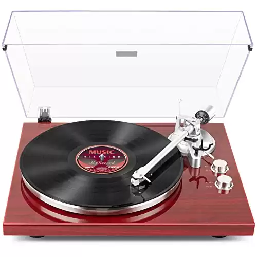1 By One Belt-Drive Turntable and Bluetooth Stereo Record Player