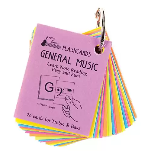 Notes & Strings Treble Clef and Bass Clef Music Note Flashcards 2