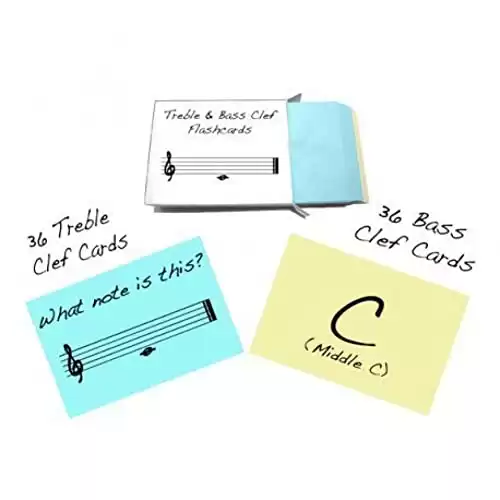 Treble Clef and Bass Clef Music Note Name Flashcards