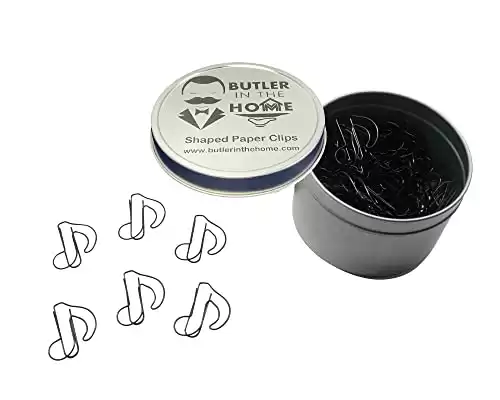Butler in the Home 100 Count Music Note Shaped Paper Clips