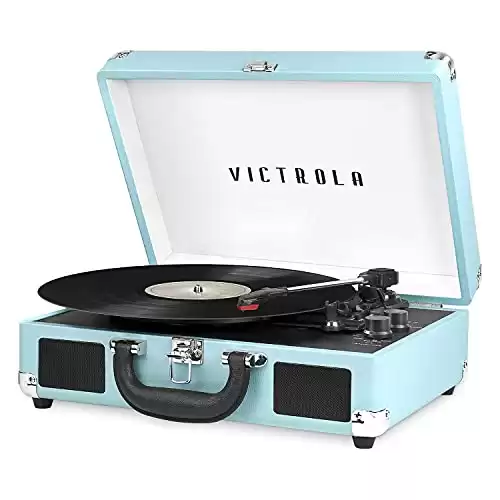 Retro Vintage Victrola 3-Speed Bluetooth Suitcase Record Player