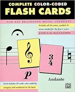 Color Coded Music Flash Cards for Beginning Piano Students