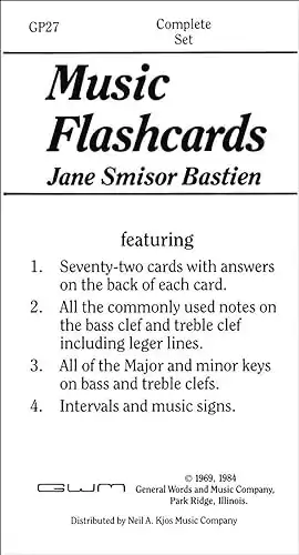 Music Note Flashcards With Ledger Line Notes - Jane Smisor Bastien