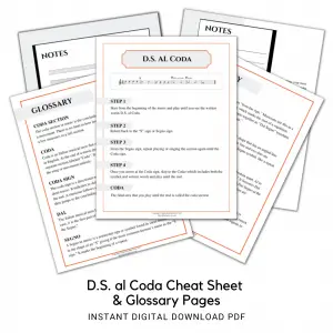 ds al coda music theory cheat sheets